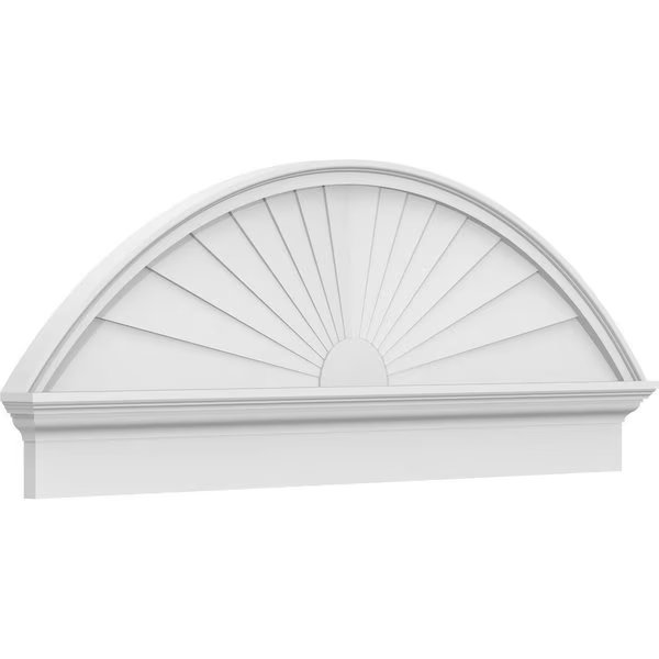 Segment Arch Sunburst Architectural Grade PVC Combination Pediment, 52